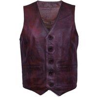 Infinity Leather Men's Classic Leather Waistcoat-Chester in Brown | Size: 2XL