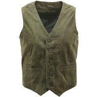 Infinity Leather Men's Classic Goat Suede Leather Waistcoat-Norwich in Green | Size: XS