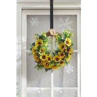 Living and Home Sunflower Wreath Door Hanging Decoration in Yellow