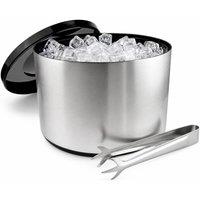 Chabrias Ltd 10L Aluminium Ice Bucket with Lid, Tongs & Drainage Liner, UK Made in Metallic Silver