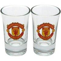 Manchester United FC Official Shot Glass Set Pack of 2 in Clear