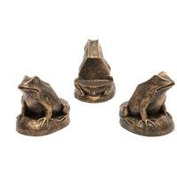 Jardinopia Frog Plant Pot Feet - Set of 3 - L7 x W4.5 x H6.5 cm in Bronze