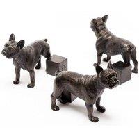 Jardinopia Antique Bronze French Bulldog Plant Pot Feet - Set of 3