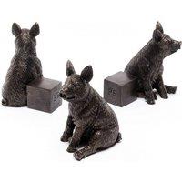 Jardinopia Pig Plant Pot Feet - Set of 3 - L8 x W6 x H9 cm in Bronze