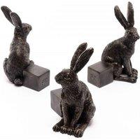 Jardinopia Vigilant Hare Plant Pot Feet - Set of 3 in Bronze