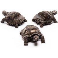 Jardinopia Tortoise Plant Pot Feet - Set of 3 - L8.5 x W6 x H5 cm in Bronze