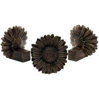 Jardinopia Daisy Plant Pot Feet - Set of 3 - L7 x W8 x H8 cm in Bronze