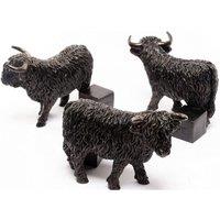 Jardinopia Highland Cow Plant Pot Feet - Set of 3 - L7.5 x W12 x H8 cm in Bronze
