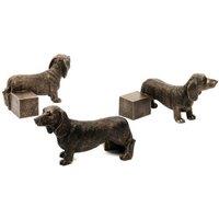 Jardinopia Dachshund Plant Pot Feet - Set of 3 - L7.5 x W10 x H5.3 cm in Bronze