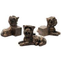 Jardinopia Yorkshire Terrier Plant Pot Feet - Set of 3 - L7 x W4.5 x H6.5 cm in Bronze
