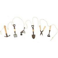 Jardinopia Decorative Handmade Garden Tool Garland - Wheelbarrow with gift box in Brown