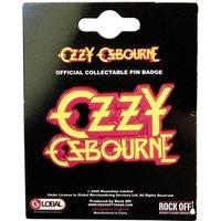 Ozzy Osbourne Stacked Logo Badge in Bright Yellow
