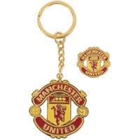 Manchester United FC Keyring & Badge Set in Red
