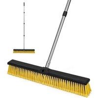 SPETLEK Garden Broom with 23 Wide Brush Head & 60 Adjustable Steel Handle in Yellow | Size: 0.6m2