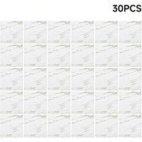 SPETLEK PVC Self Adhesive Vinyl Flooring Stick Floor Tiles 30pcs Marble in White | Size: 10000mm x 520mm