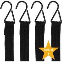 SPETLEK Pack of 4 Bungee Tie Down Straps - Heavy Duty Elastic in Black | Size: 100 cm