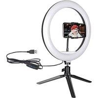 FLAVORA 10" LED Ring Light with Stand for YouTube Makeup in Black