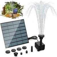 KORVIXA Garden Solar Water Panel Power Fountain Pump in Black | Size: 100 cm