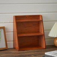 KORVIXA 2# 30*17*34 cm Vintage Wooden Storage Shelf in Brown | Size: 900mm