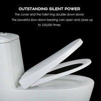 PAWNORA Soft Close Toilet Seat White Bathroom Oval Heavy Duty Universal