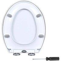 PAWNORA Soft Close Toilet Seat White Bathroom Oval Heavy Duty Universal