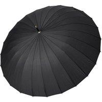 FLAVORA 24 Rib Windproof Black Umbrella Large Double Canopy | Size: 0.6m2