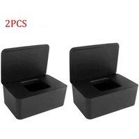 FLAVORA Black(2pcs)Wet Wipes Dispenser Box in Black | Size: 500mm