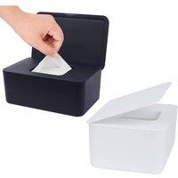 FLAVORA 1pcs White+1pcs Black Wet Wipes Dispenser Box | Size: 500mm
