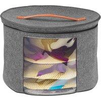 FLAVORA Extra Large Round Hat Storage Box in Grey | Size: 500mm