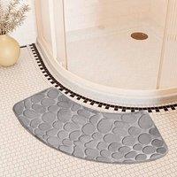 FLAVORA Gray 40x100CM Bathroom Mat Curve Foot Mat in Grey | Size: 180 cm width x 180 cm drop