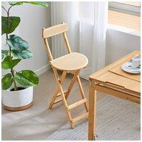 Living and Home Bamboo Folding Bar Stool Counter Height Dining Chair in Natural