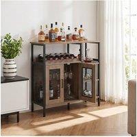 Living and Home Vintage Wine Bar Cabinet with Detachable Wine Rack in Brown