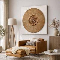 Mafett Golden Eclipse Canvas Wall Art Print in Metallic Gold | Size: w40 inch x h40 inch