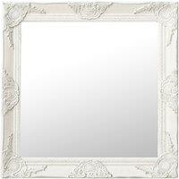 Berkfield Home Wall Mirror Baroque Style 60x60 cm White