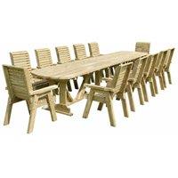 Churnet Valley Garden Furniture Ltd Ergo Large 12 Seater Set 12XC 4M Table - Partially Assembled in Brown