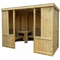 Churnet Valley Garden Furniture Ltd Riviera Enclosed Garden Room 6 Seater - L210xW290xH205 cm - Assembled in Brown