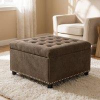 STILVORA Storage Ottoman Stool with Hidden Storage in Brown