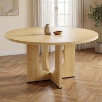 STILVORA Round Dining Table for 4-6, 120 cm, Oak in Light Oak