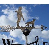 Poppyforge Man & Dog Weathervane - Solid Steel - W61 x H88 cm in Black