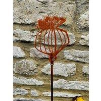 Poppyforge 5 Feet Poppy Seed Head Plant Pin Garden Art (Pack of 3) in Copper | Size: 3 Pack