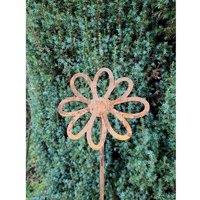 Poppyforge 5 Feet Flowering Daisy Plant Pin Garden Art (Pack of 3) in Copper | Size: 3 Pack