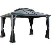 Rowlinsons Sojag Ventura II Gazebo 3m x 3.7m - Aluminum - L362 x W297 x H273 cm in Dark Grey