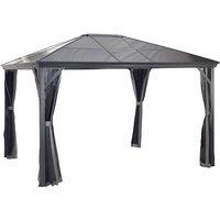 Rowlinsons Sojag Verona Gazebo 3m x 3.7m - Aluminum - L362 x W297 x H261 cm in Black