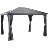 Rowlinsons Sojag Verona Gazebo 3m x 4.3m - Aluminum - L423 x W297 x H261 cm in Black