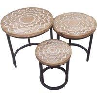 Minster Stylish Living Ltd 45/38/28cm Nest of Tables (Set of 3) - Wood - L28 X W38 X H45 cm in Brown