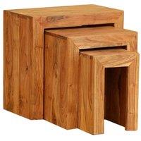 Minster Stylish Living Ltd 45cm Nest of Tables (Set of 3) - Wood - L45 X W35 X H45 cm in Brown