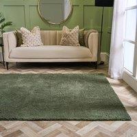OHS Fluffy Teddy Rug Soft Floor Carpet Non Slip Area Mat in Green | Size: 160 cm x 230 cm
