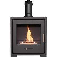 OKO Bio Ethanol Fires S3 Bio Ethanol Stove in Charcoal Grey with Angled Stove Pipe