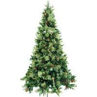 Shatchi 7FT Californian Boulder Bushy Look Luxurious Forest Green Artificial Christmas Tree Pine Cones Hinged Branches