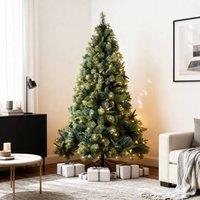 Shatchi 8FT Pre-Lit Kentucky Pine Luxurious Artificial Green Christmas Tree With Long life Energy Saving Warm White LED Lights